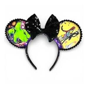 Custom Nightmare Before Christmas Mouse Ears Oogie Boogie Jack Sally Sequin